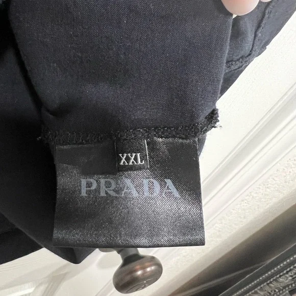 Men’s Prada Button Up Shirt Top Polo Navy Blue - Picture 2 of 5